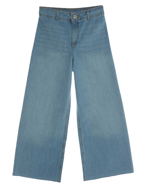 Jeans amplio lavado claro para niña 1