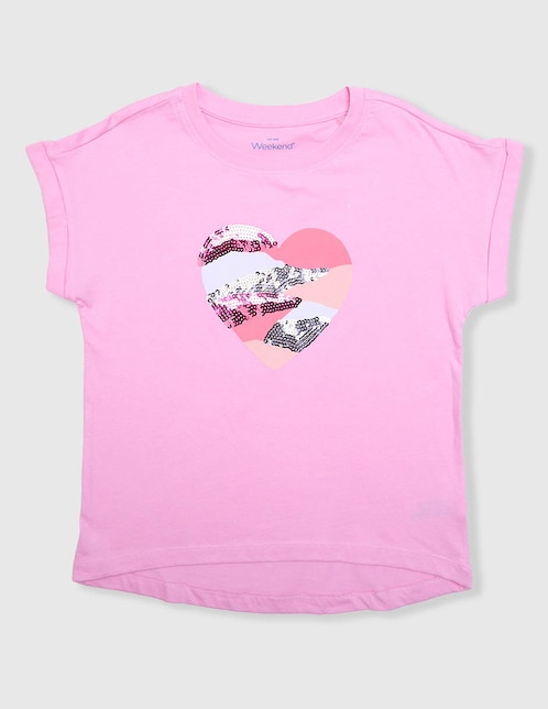 Playera Weekend manga corta para niña