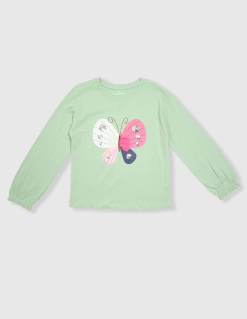 Playera Weekend manga larga para niña