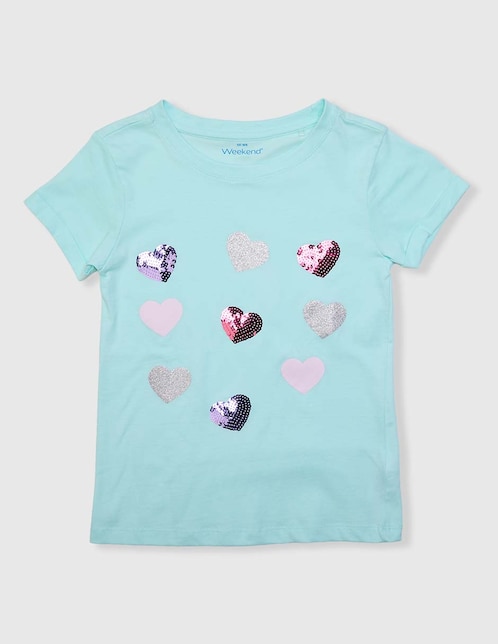 Playera Weekend manga corta para niña