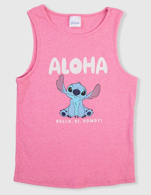 Playera Stitch sin mangas para niña