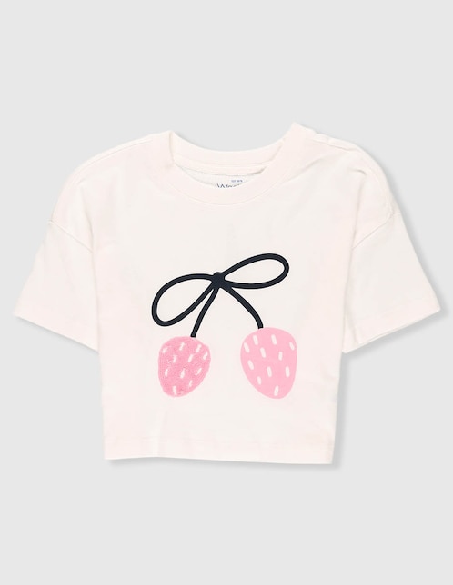 Playera Weekend manga corta para niña