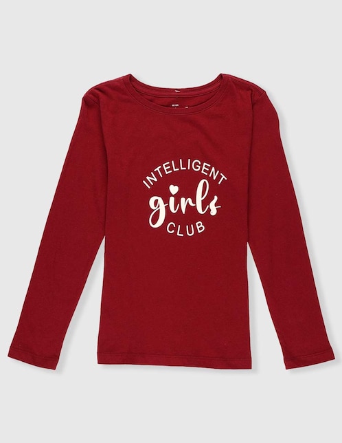 Playera Weekend manga larga para niña