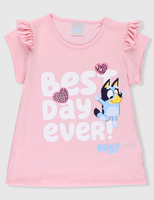 Playera Panaderia Bluey manga corta para niña