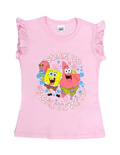 Playera Paramount Bob Esponja y Patricio manga corta para niña