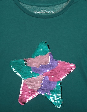 Playera Weekend manga larga para niña