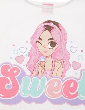 Playera Mis Pastelitos manga corta para niña