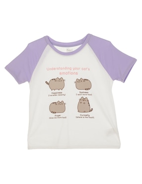 Playera Pusheen Manga Corta Para Niña