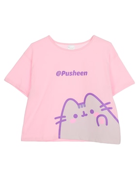 Playera Pusheen Manga Corta Para Niña