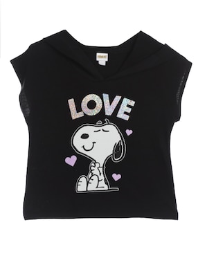 Playera Snoopy Peanuts Manga Corta Para Niña