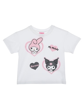 Playera Hello Kitty Manga Corta Para Niña