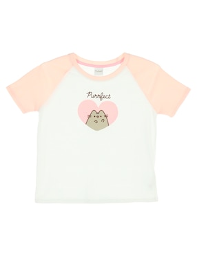 Playera Pusheen Manga Corta Para Niña