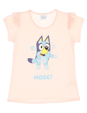 Playera Bluey Manga Corta Para Niña