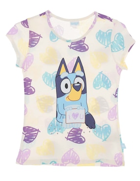 Playera Bluey Manga Corta Para Niña