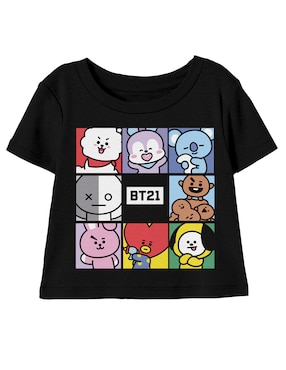 Playera Tycoon Bt21 Manga Corta Para Niña