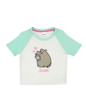 Playera Pusheen Manga Corta Para Niña