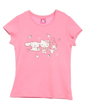 Playera Hello Kitty Manga Corta Para Niña