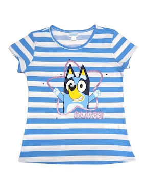 Playera Bluey Manga Corta Para Niña