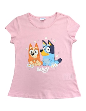 Playera Bluey Manga Corta Para Niña