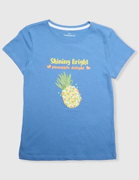 Playera Weekend manga corta para niña