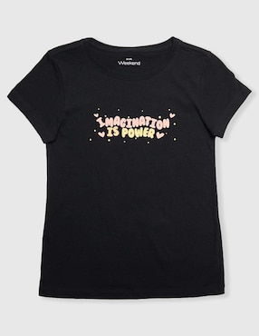 Playera Weekend manga corta para niña