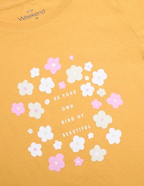 Playera Weekend manga corta para niña