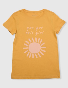 Playera Weekend manga corta para niña