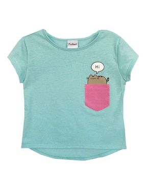 Playera Pusheen Manga Corta Para Niña