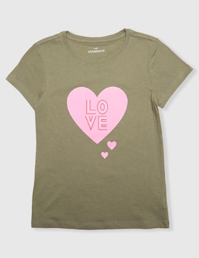 Playera Weekend manga corta para niña
