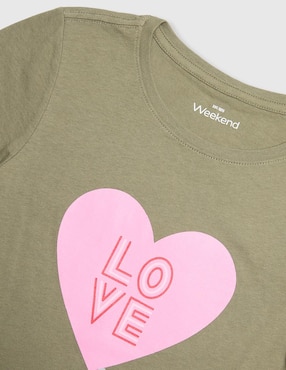 Playera Weekend manga corta para niña