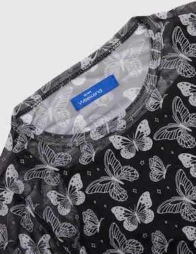 Playera Weekend manga larga para niña