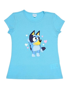 Playera Bluey Manga Corta Para Niña