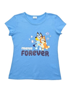 Playera Bluey Manga Corta Para Niña