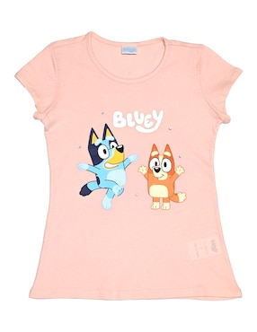 Playera Bluey Manga Corta Para Niña