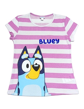 Playera Bluey Manga Corta Para Niña