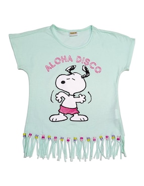 Playera Peanuts Snoopy Manga Corta Para Niña