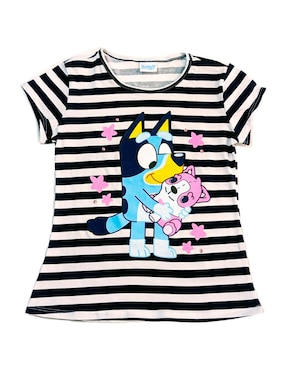 Playera Bluey Manga Corta Para Niña