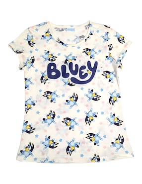 Playera Bluey Manga Corta Para Niña