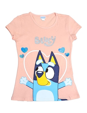 Playera Bluey Manga Corta Para Niña