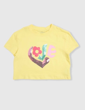 Playera Weekend manga corta para niña