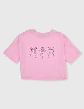 Playera Weekend manga corta para niña