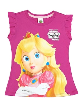 Playera Universal Mario Bros Manga Corta Para Niña