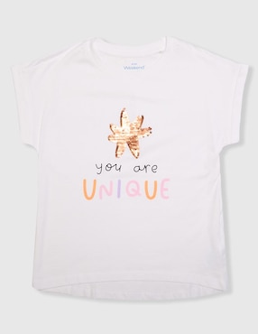 Playera Weekend manga corta para niña