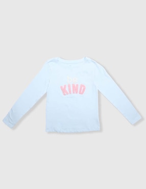 Playera Weekend manga larga para niña