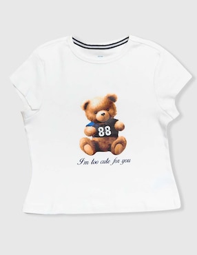 Playera Weekend manga corta para niña