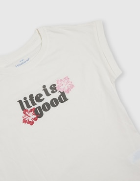 Playera Weekend manga corta para niña