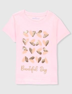 Playera Weekend manga corta para niña