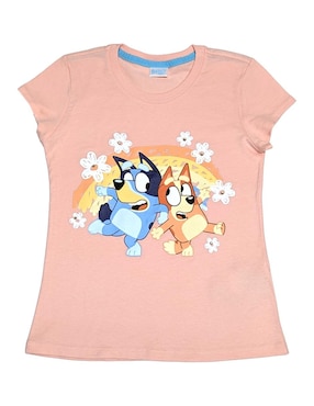 Playera Bluey manga corta para niña