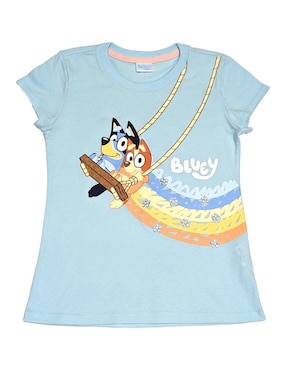 Playera Bluey manga corta para niña