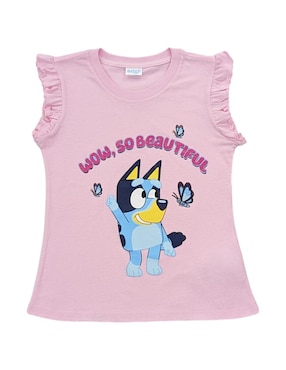 Playera Bluey Bluey sin manga para niña